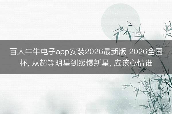 百人牛牛电子app安装2026最新版 2026全国杯， 从超等明星到缓慢新星， 应该心情谁