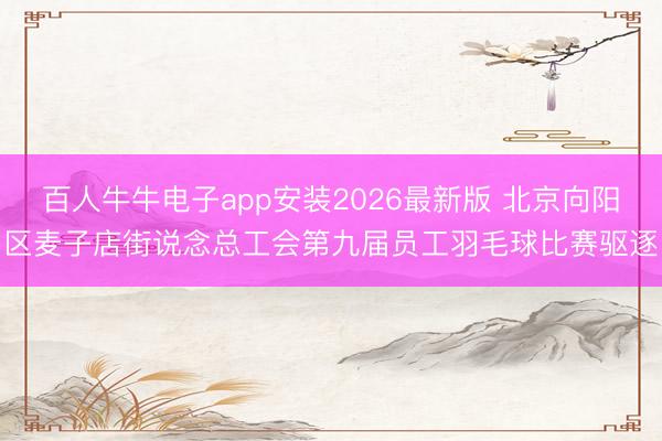 百人牛牛电子app安装2026最新版 北京向阳区麦子店街说念总工会第九届员工羽毛球比赛驱逐